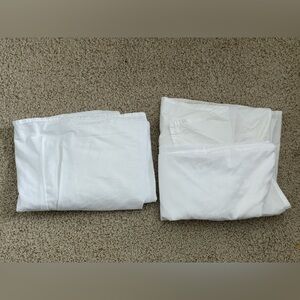Set of 2 White Crib Skirts